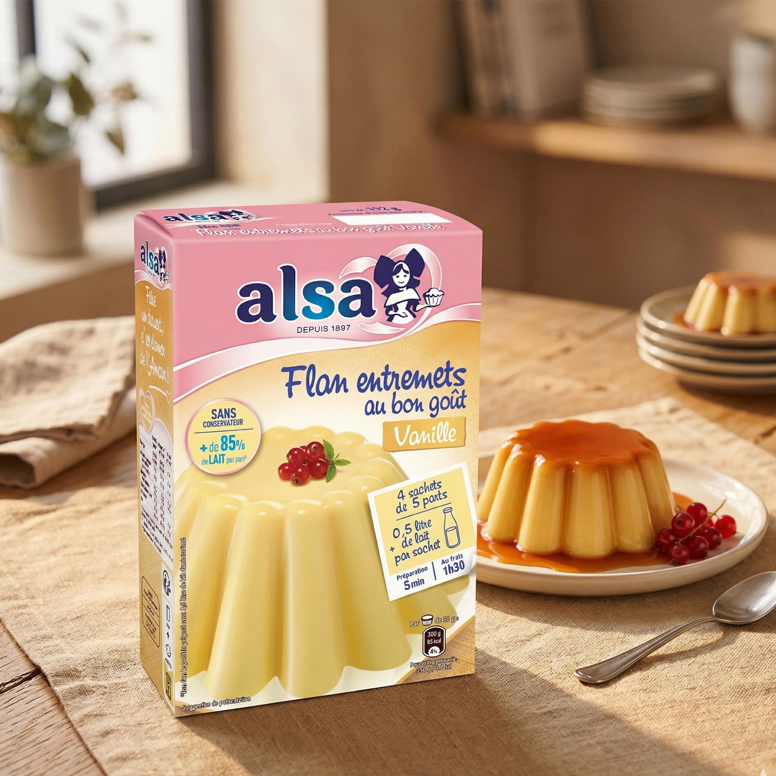 Alsa Vanille Flan Dessertmischung 192g – Cremiges Dessert schnell zubereitet