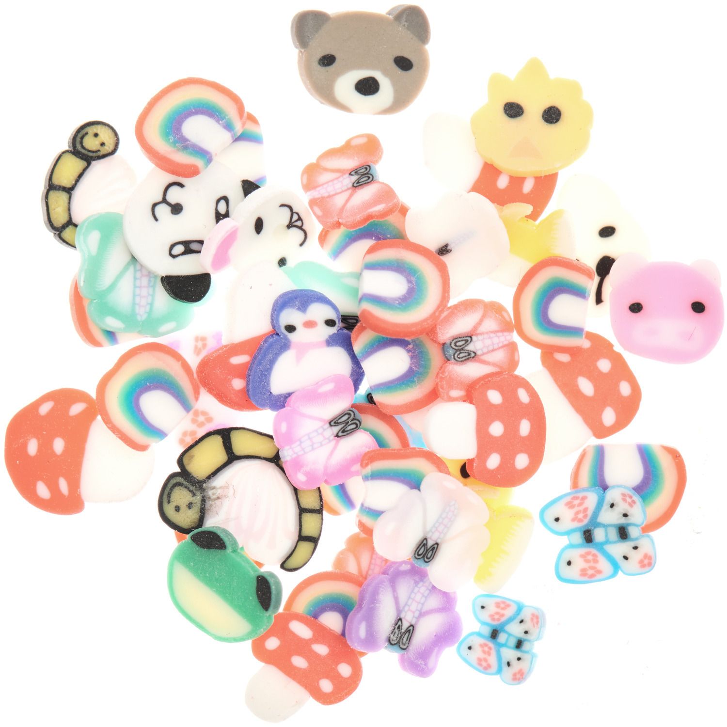 Füllmaterial Tiere, Regenbogen und Pilze
