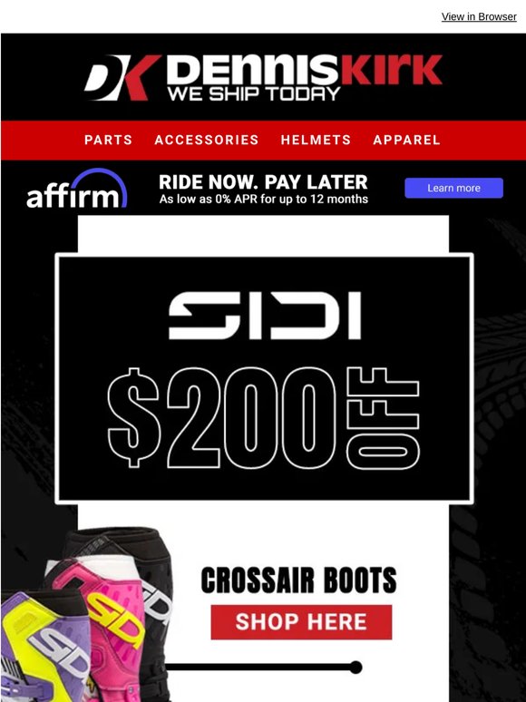 Sales Alert: Get $200 Off on Sidi Crossair + X Power SC Boots for a Limited Time only at Dennis Kirk!