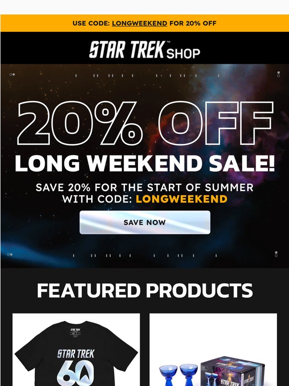 Save 20% this Long Weekend 🚀 Shop Now!