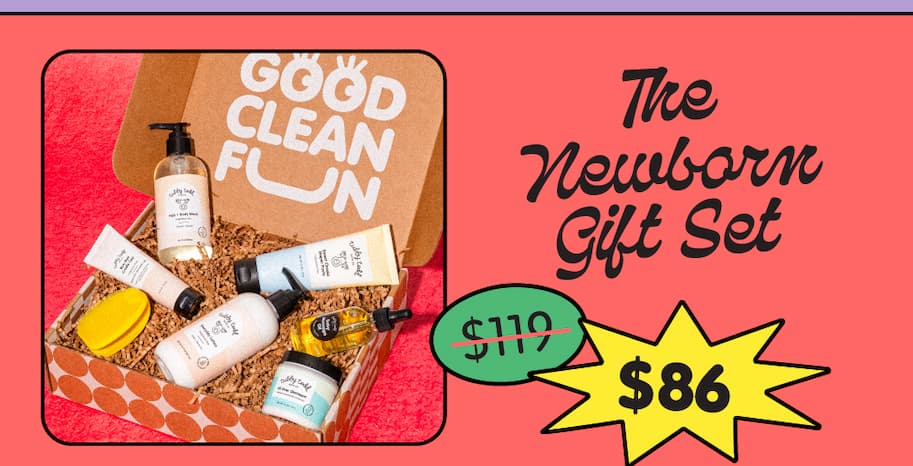 The Newborn Gift Set featuring Tubby Todd bath and skincare essentials on sale for $86, down from $119.