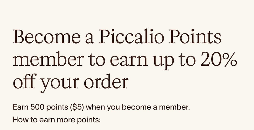 Become a Piccalio Points member