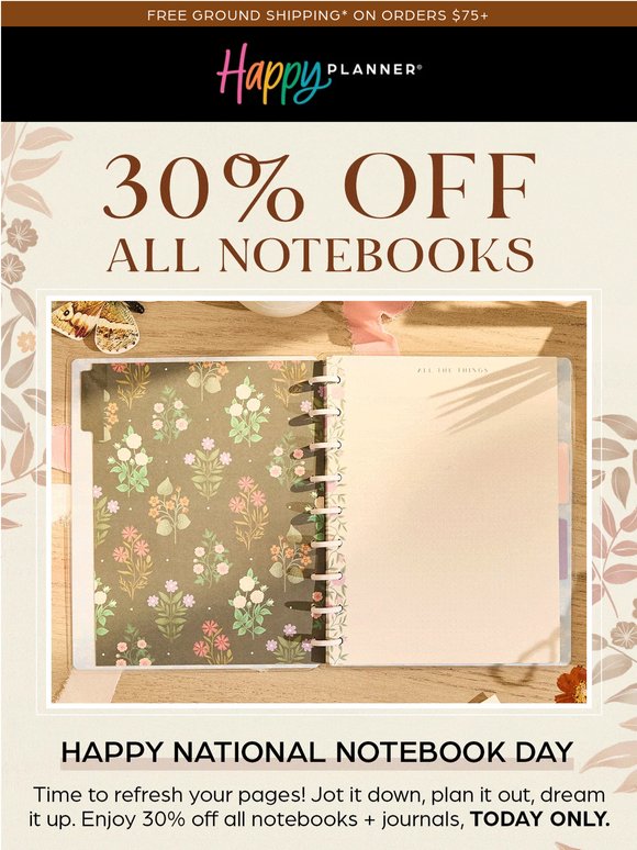 Today Only: 30% OFF All Notebooks