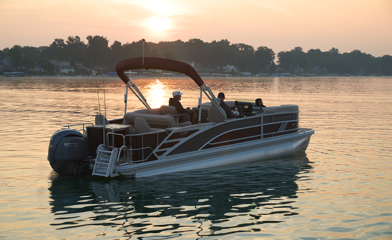 A Bennington Pontoon on the water