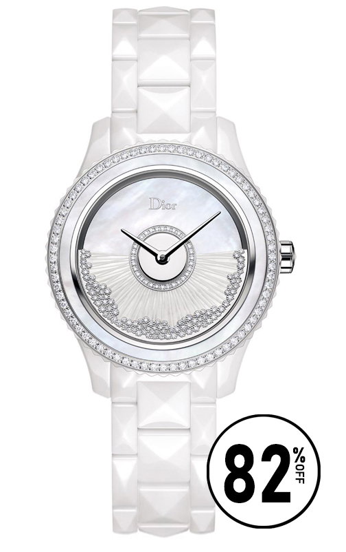 VIII Grand Bal White Ceramic Diamond Women's Watch CD124BE4C002