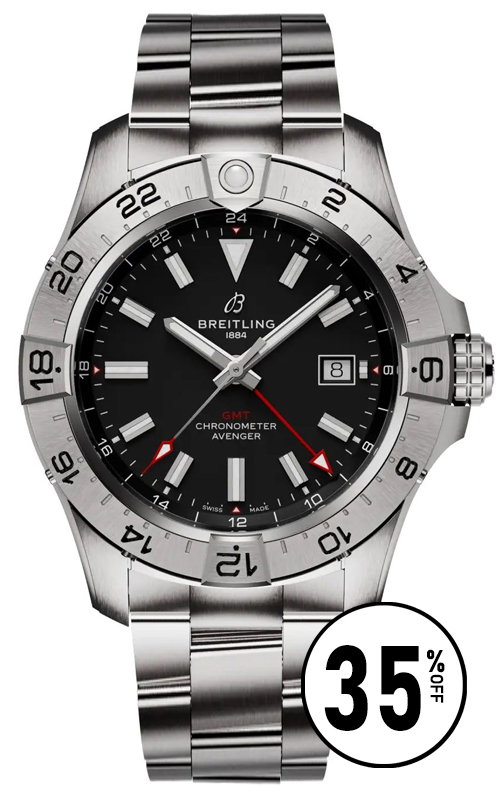 Avenger Automatic GMT 44 Black Dial Men's Watch A32320101B1A1