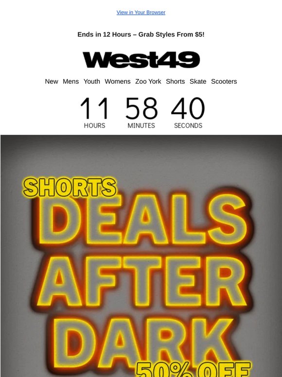 🗣️ Spread the Word: 50% Off ALL Shorts!