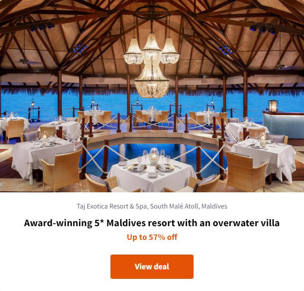 Award-winning 5* Maldives resort with an overwater villa
