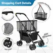 Foldable Shopping Cart Trolley Mobile Personal Collapsible Grocery Utility Tote Bag Basket Portable Folding Rolling Market Travel Granny Wheels 2 Tier