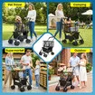 Foldable Shopping Cart Trolley Mobile Personal Collapsible Grocery Utility Tote Bag Basket Portable Folding Rolling Market Travel Granny Wheels 2 Tier