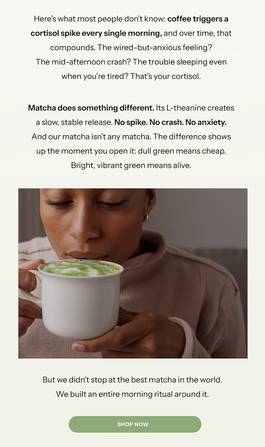 Coffe triggers cortisol