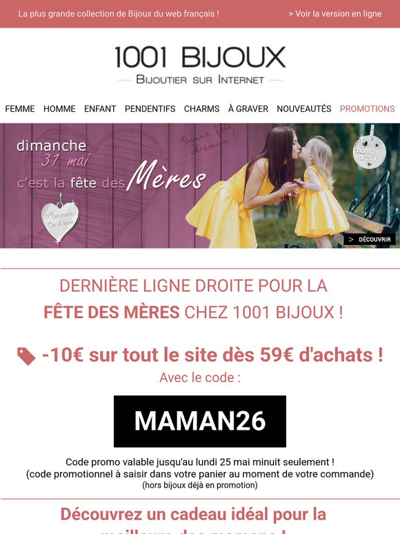 Dernière ligne droite pour la fête des Mères avec 1001 Bijoux ! 💐