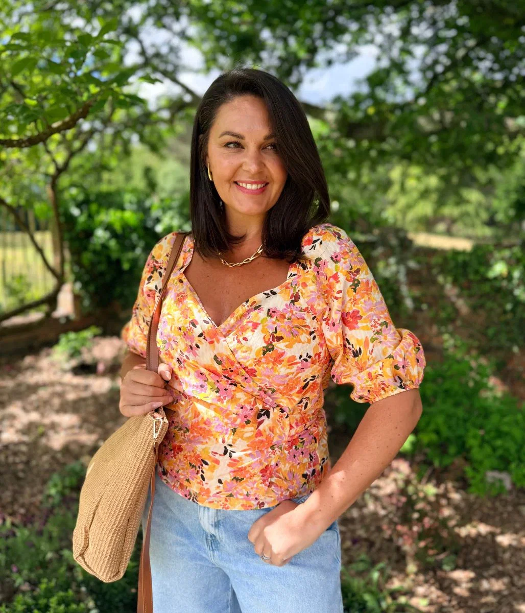 Image of Floral Watercolour Wrap Top