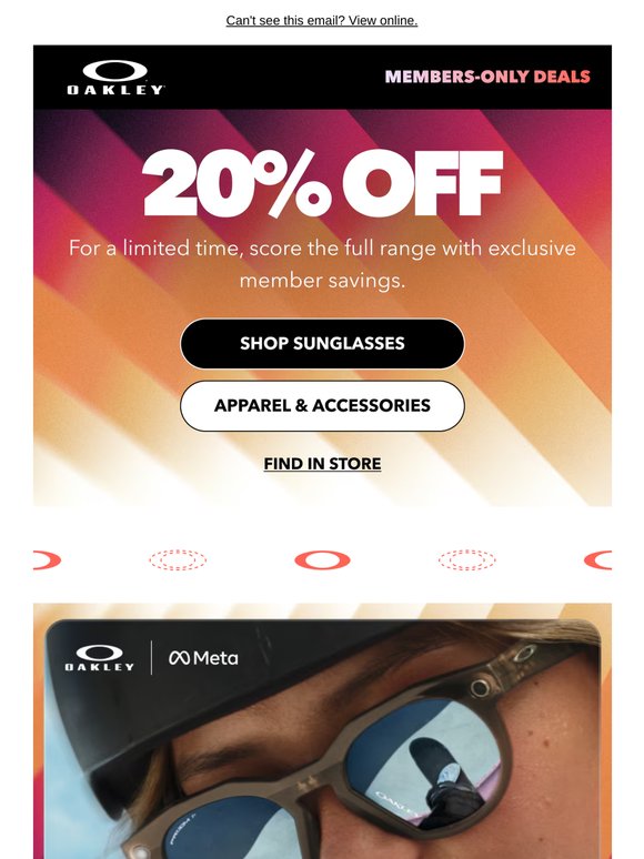 20% Off Oakley Performance Essentials