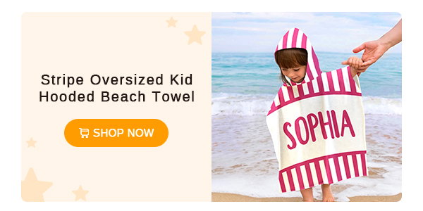 Stripe Oversized Kid Hooded Beach Towel