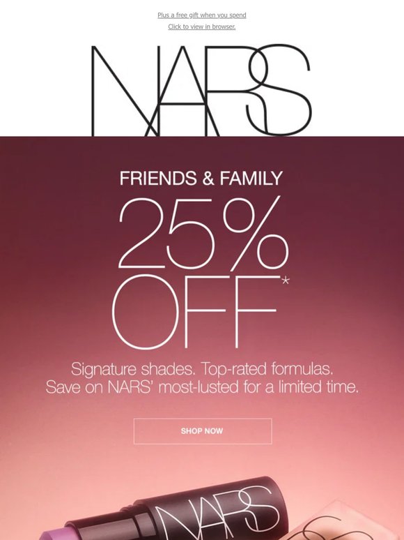 Best of NARS. 25% off.
