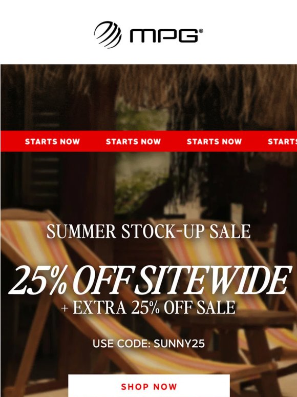 Psst. 25% Off Sitewide + 25% Off Sale Styles. 🚨