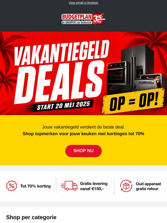 📣 Vakantiegeld Deals gestart | Bespaar tot 70% korting. Op=Op!