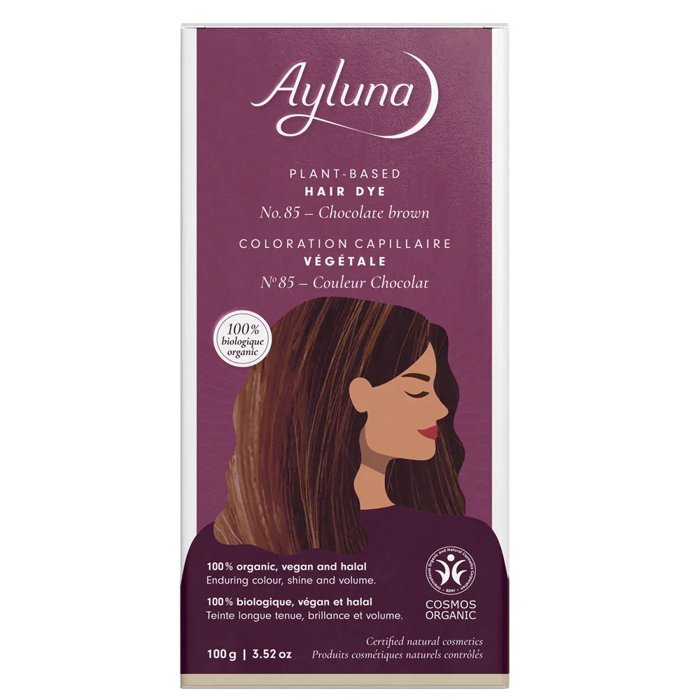 Image of Ayluna Plant Based Hair Dye 85 Chocolate Brown 100g