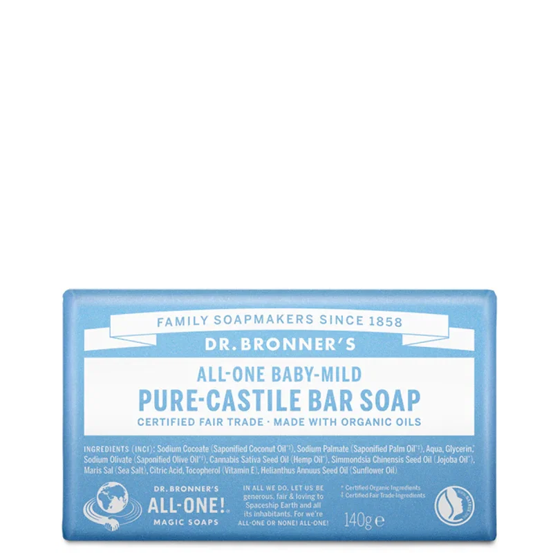 Image of Dr Bronner's Baby Mild Pure Castile Soap Bar 140g