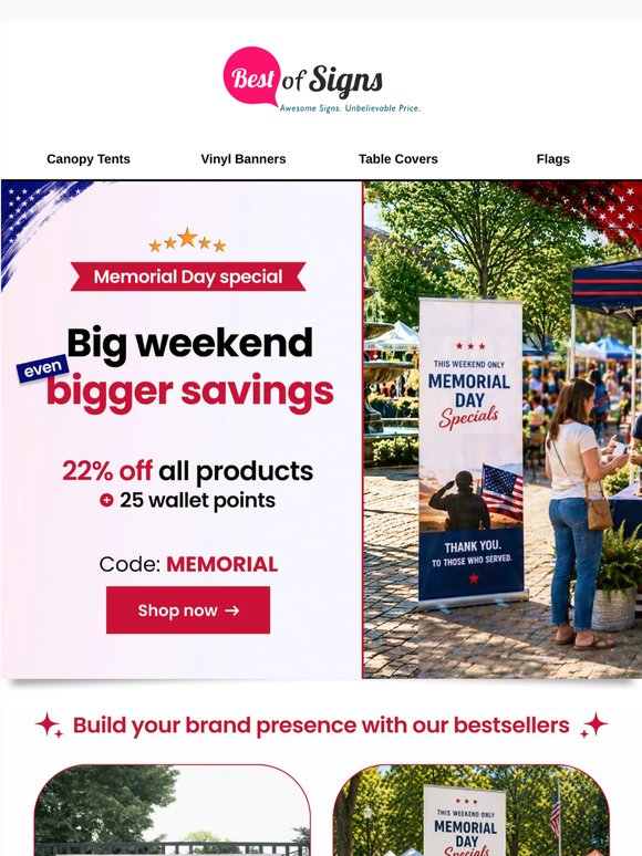 Hi there, Memorial day prep is live, Memorial day prep is live