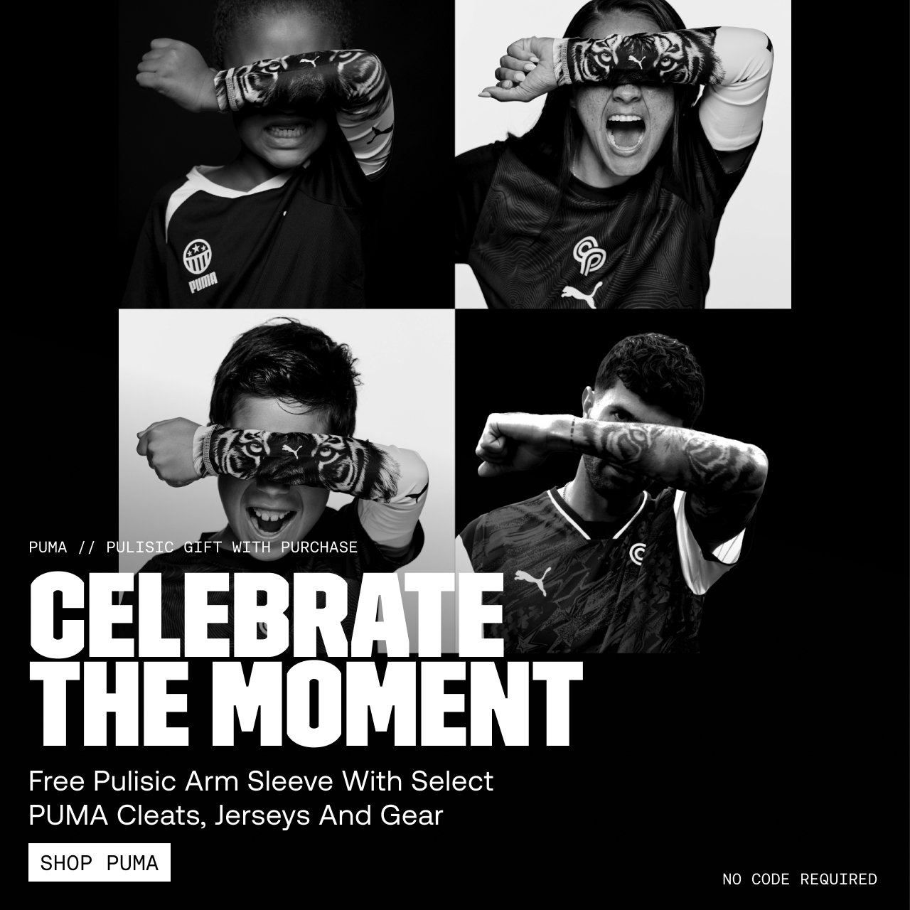 FREE Pulisic arm sleeve with select PUMA cleats, jerseys & gear