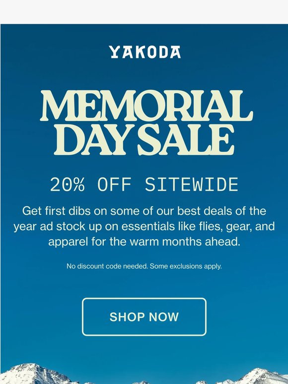 Memorial Day Sale is Live 💥 | 20% Off