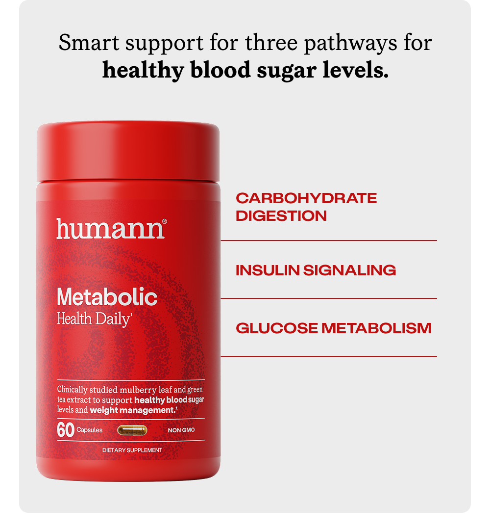 Smart support for three pathways for healthy blood sugar levels - Carbohydrate Digestion, Insulin Signaling, Glucose Metabolism