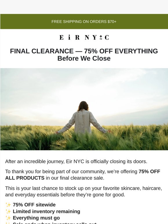 🚨 Final Clearance: 75% OFF Everything!