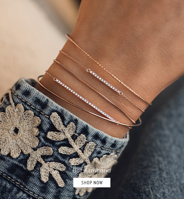 Bar Armband - rosévergoldet mit Topas