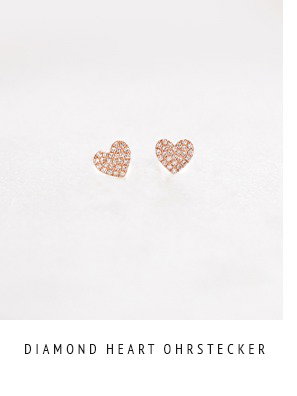 Diamond Heart Ohrstecker - roségold 