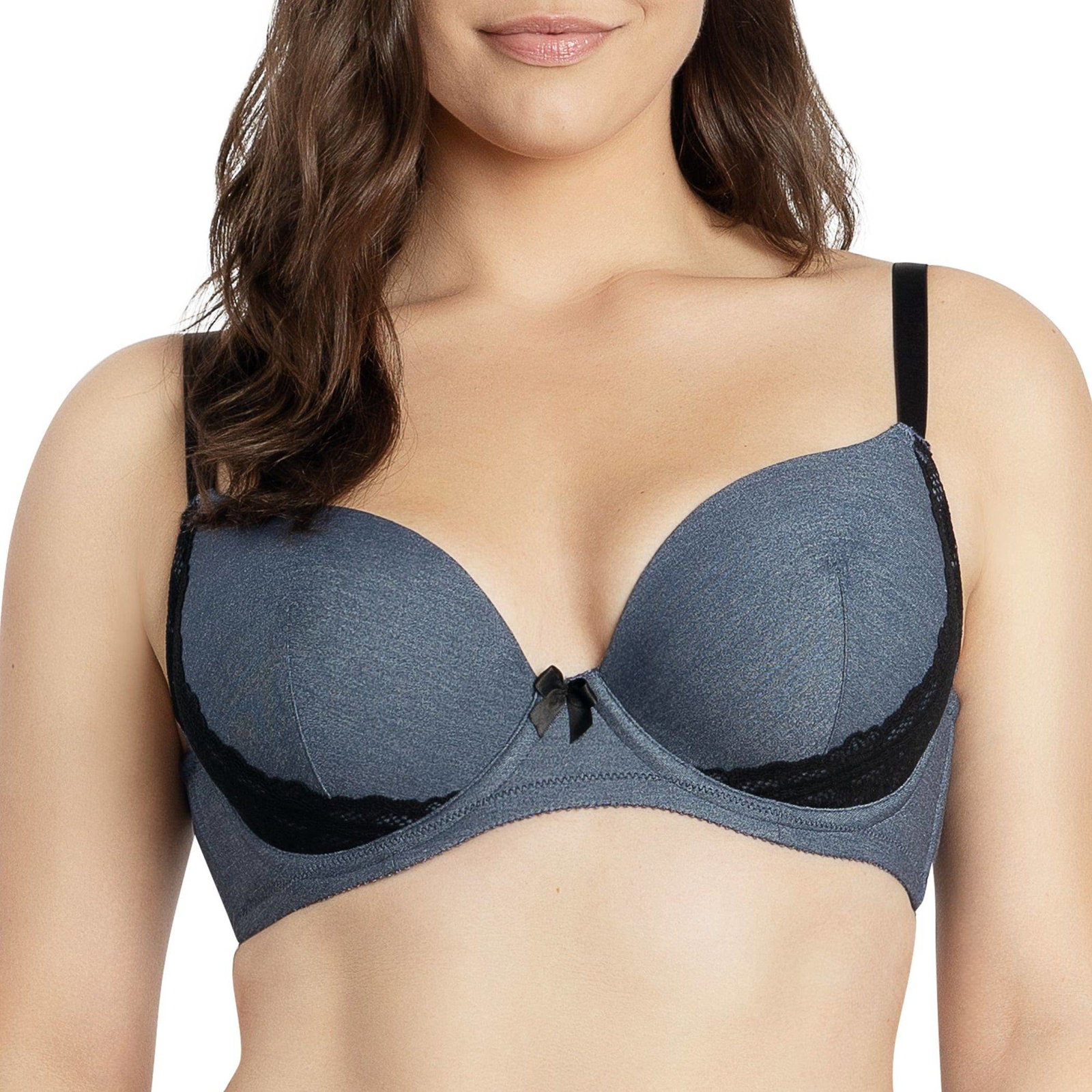 Image of Casey Full Bust Padded Plunge T-Shirt Bra - Dark Blue Denim