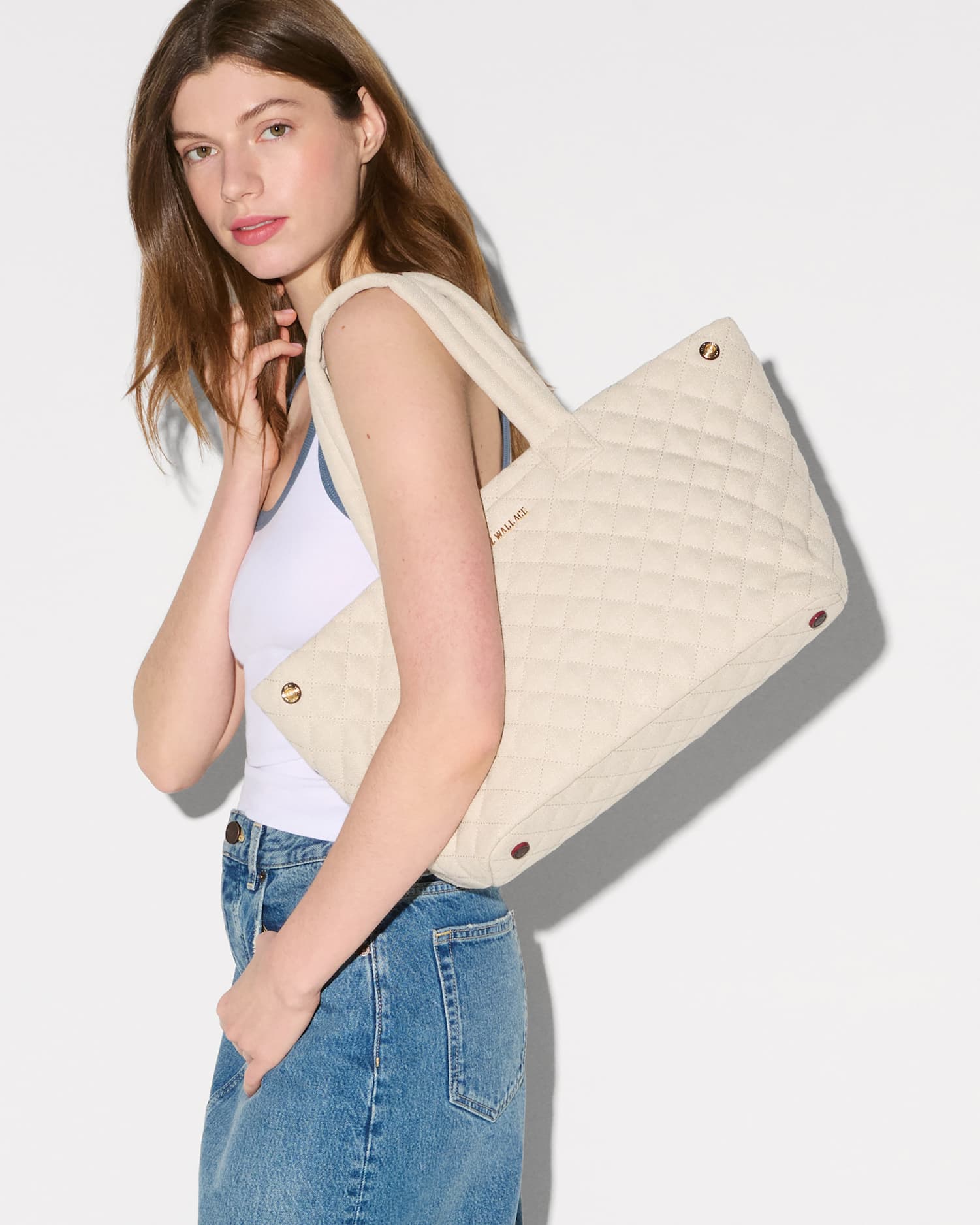 Sandy Linen Medium City Tote