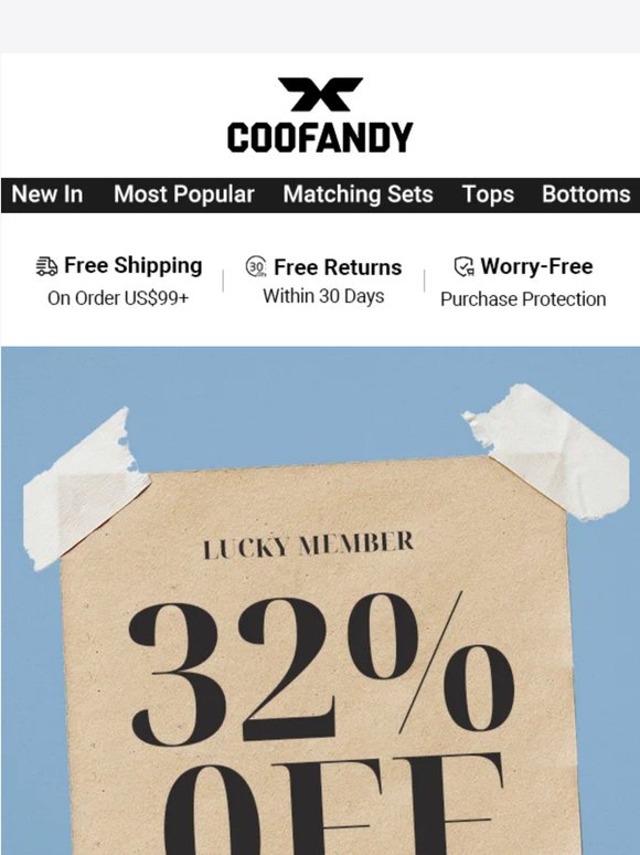 🍀 LUCKY YOU! Exclusive 32% Off Markdown Just For You!