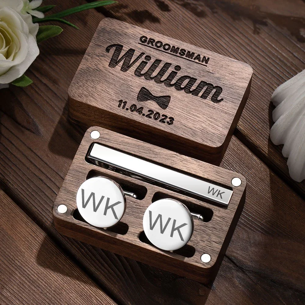 Engraved Monogram Tie Clip