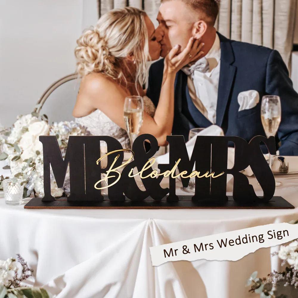 Mr and Mrs Wedding Name Sign