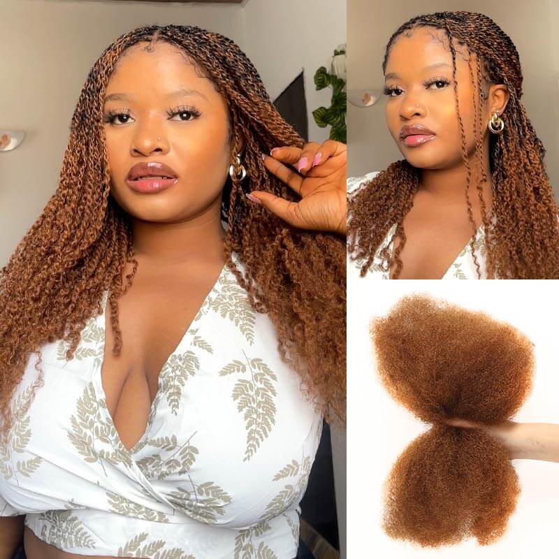 Image of 80%off| CLEARANCE SALE| Auburn Color Afro Kinky Bulk Affordable Human Hair