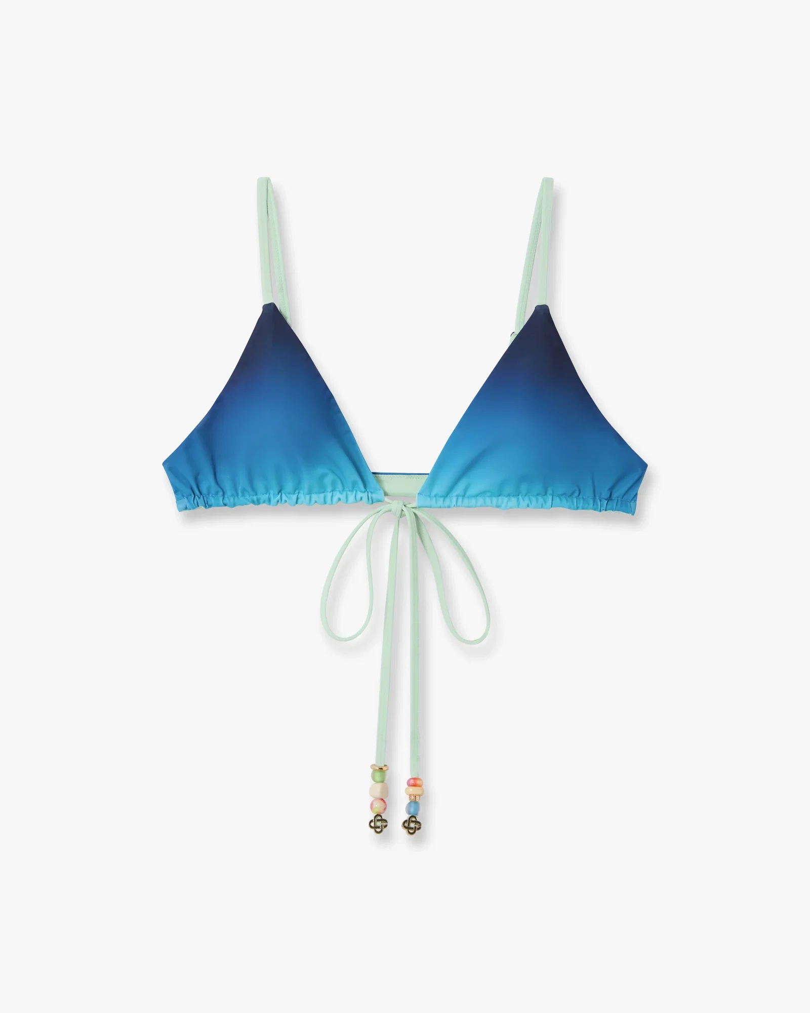 Image of Blue & Green Gradient String Beaded Bikini Top