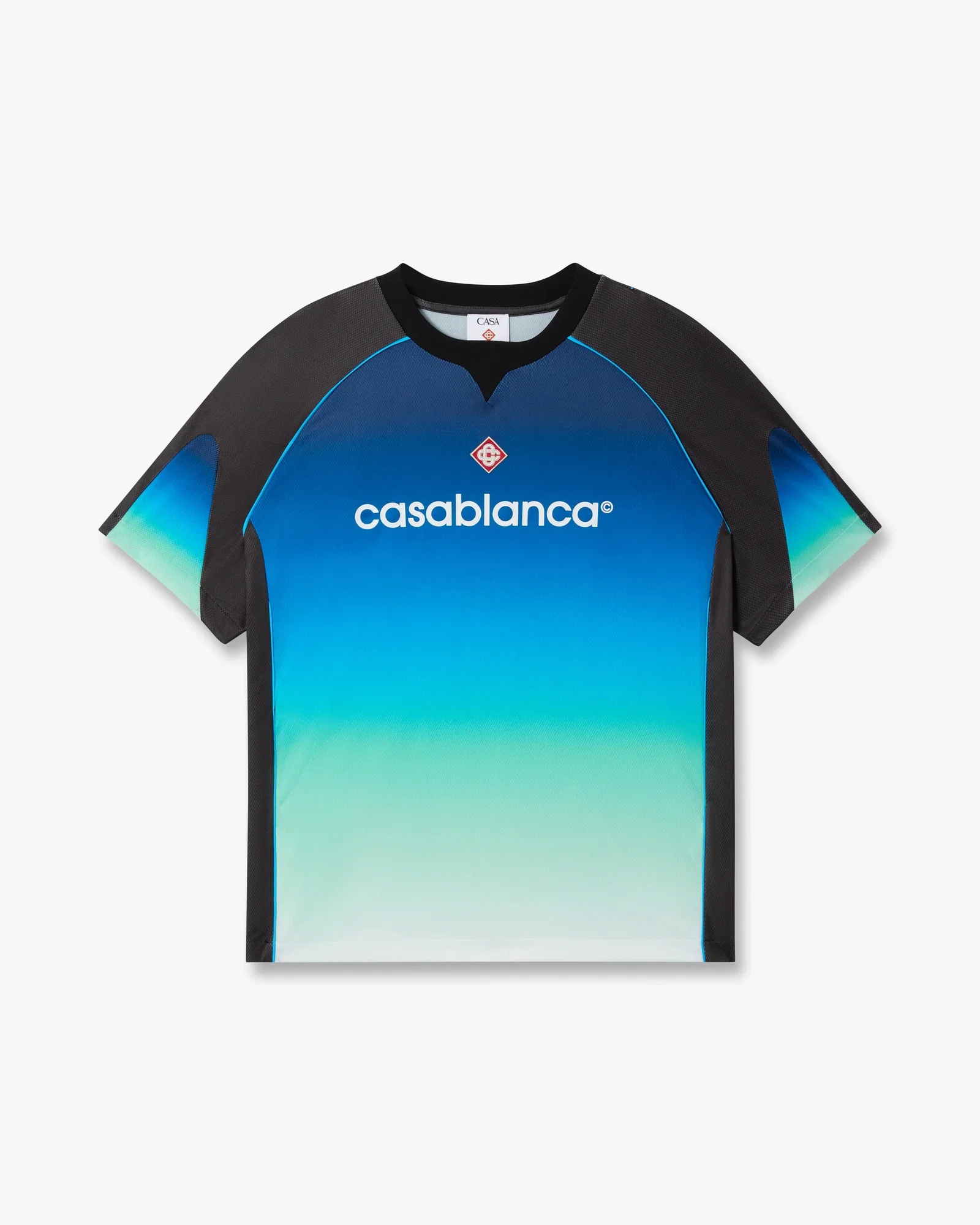 Image of Blue & Green Gradient Short Sleeve Football Shirt