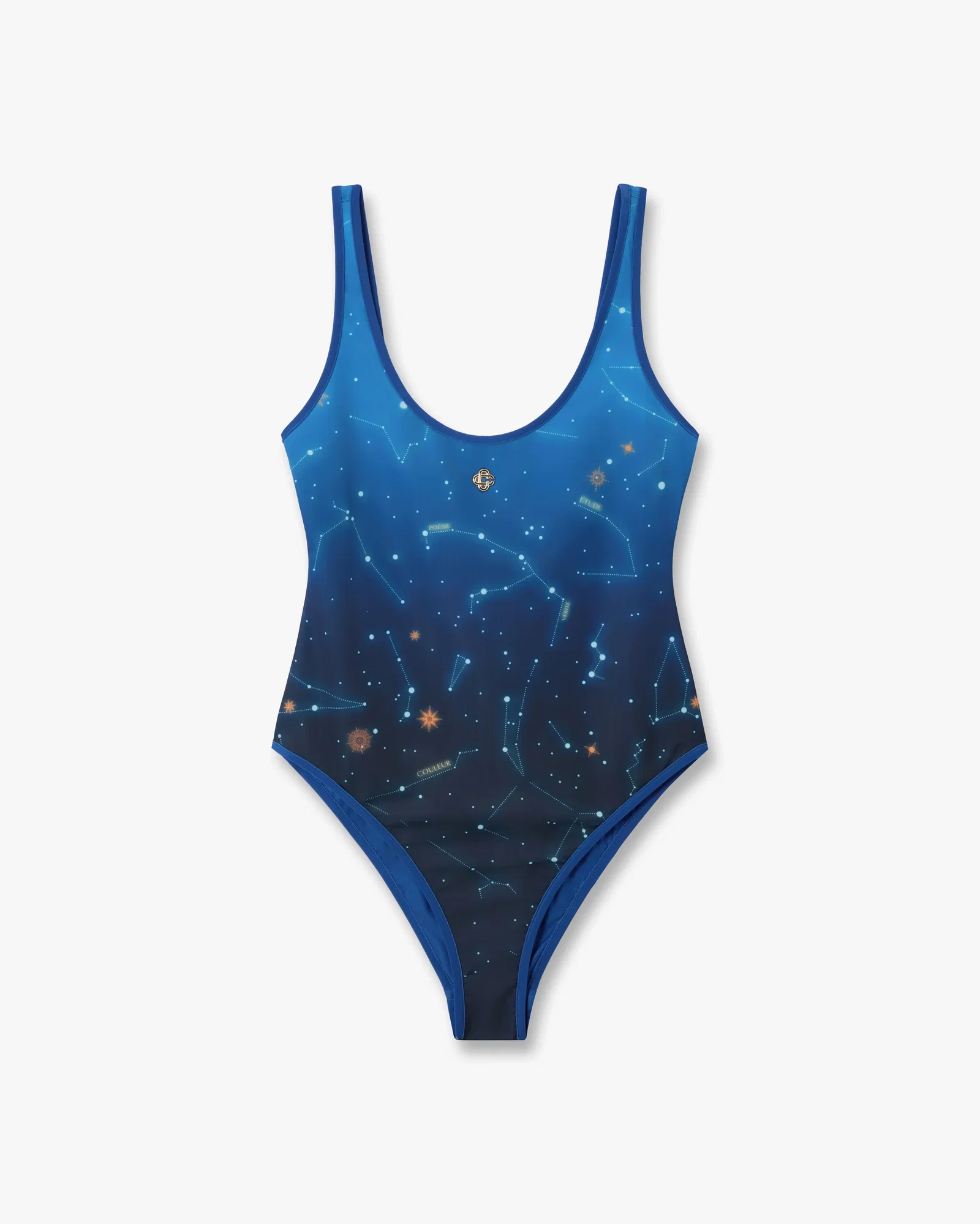 Image of Blue Astrology Printed Swimsuit
