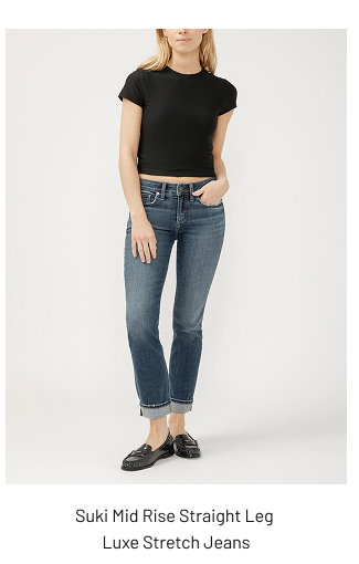 Suki Mid Rise Straight Leg Luxe Stretch Jeans