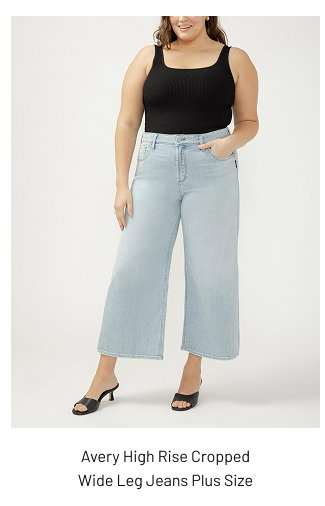 Avery High Rise Cropped Wide Leg Jeans Plus Size