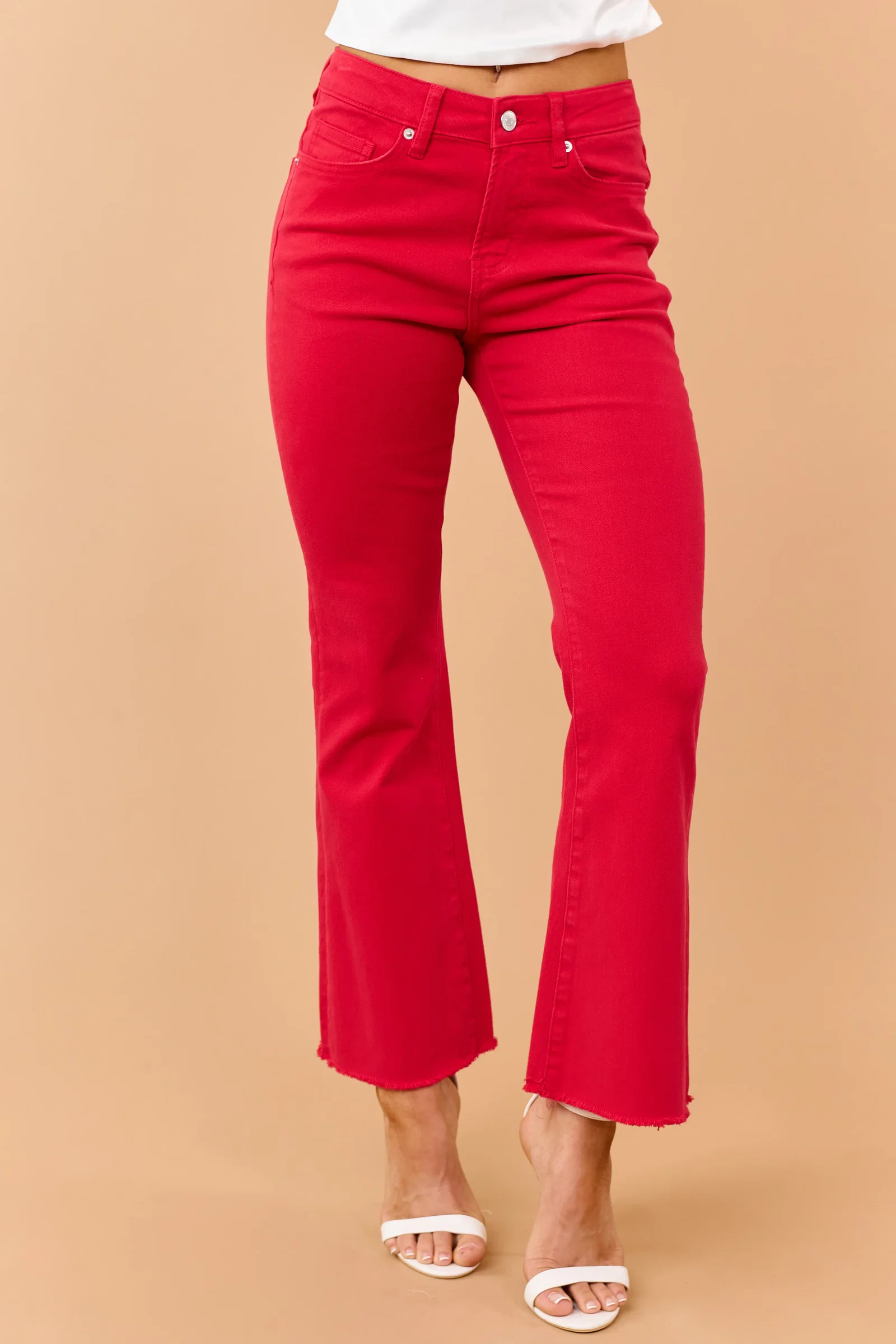 Image of Mica Denim Lipstick High Rise Kick Flare Stretch Jeans