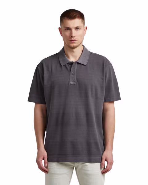 Washed Jacquard Relaxed Polo