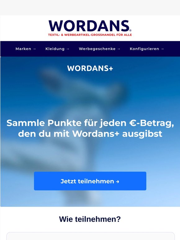 Deine Ausgaben werden mit Wordans+ belohnt