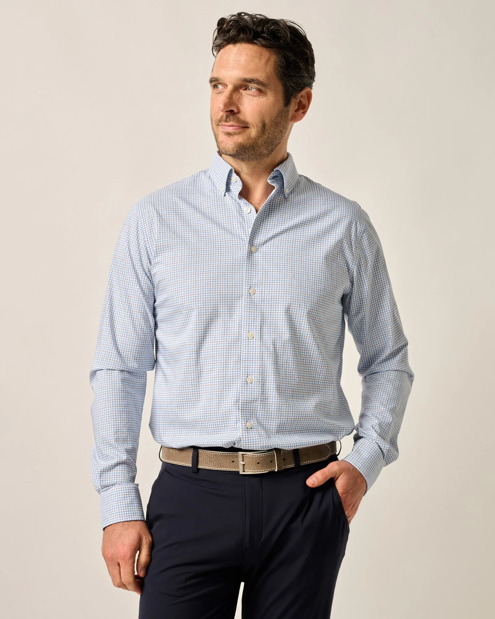 Image of Everyday Performance Button Down Shirt - Koby Mini Pane
