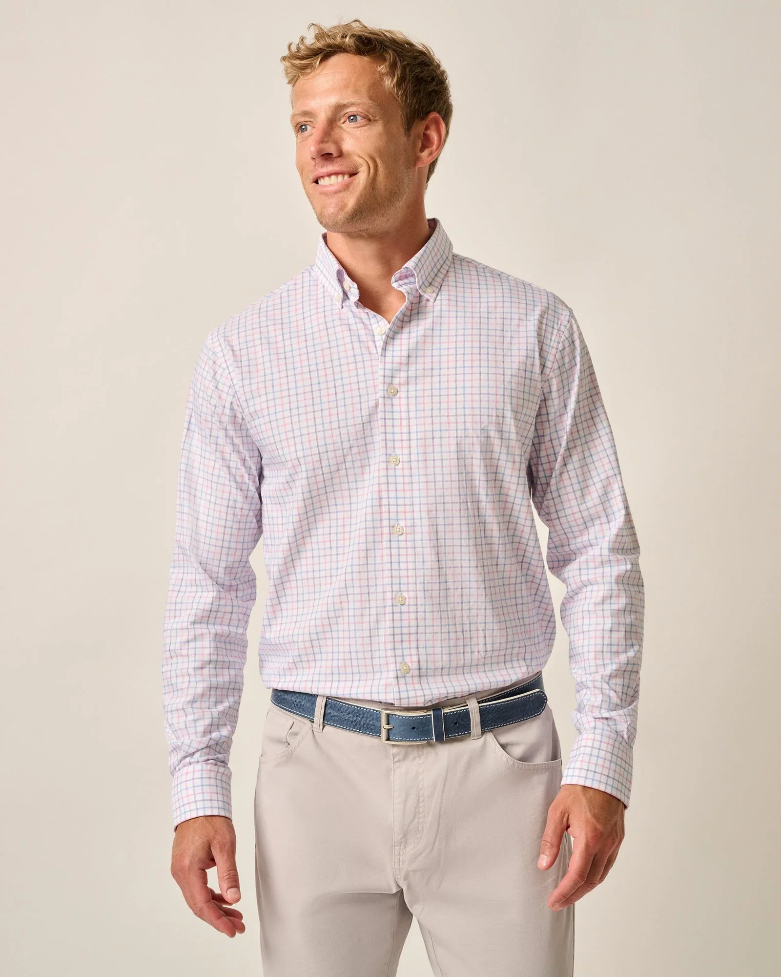 Image of Everyday Performance Button Down Shirt - Paddock Tattersall