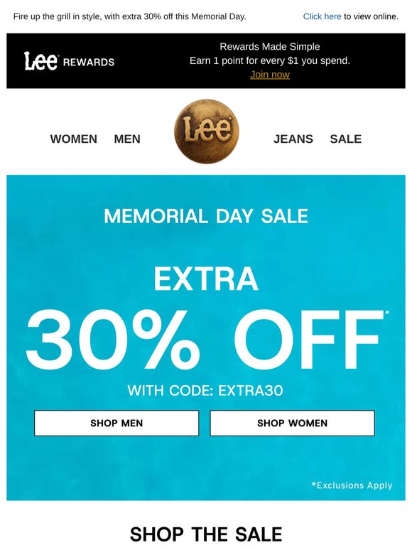 EXTRA 30% Off Memorial Day Sale starts now