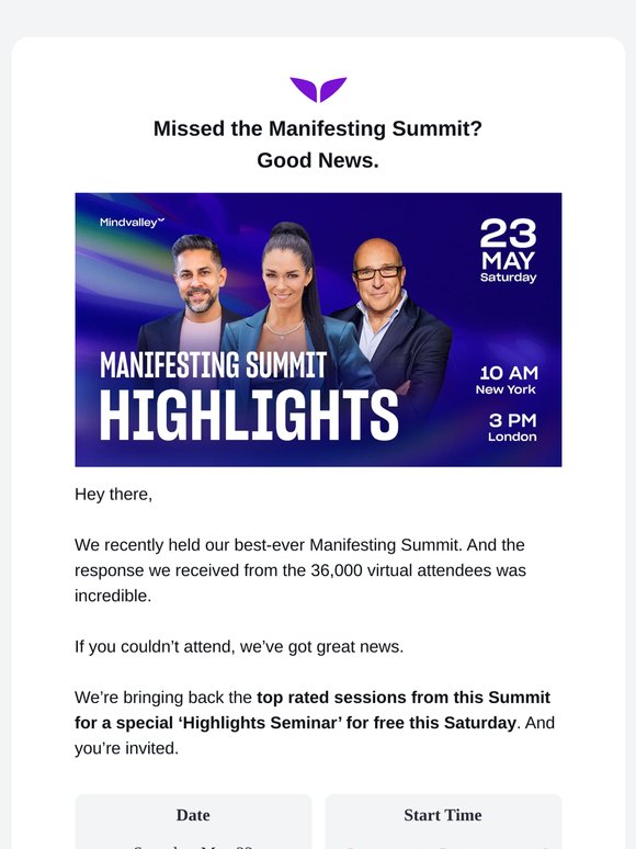 Watch the Best Sessions of Manifesting Summit for FREE