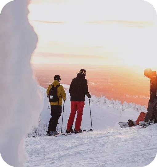 People skiing in the snow